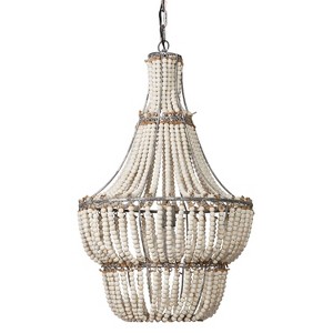 Blanca Chandelier White - Splendor Home: Coastal Charm, No Assembly, UL Listed, E26 - 1 of 4