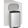 13 Gallon / 50 Liter Kitchen Trash Can with Soft Close Lid, S/S Rustproof Step-on Garbage Can for Kitchen with Inner Bucket, Rear Handle - 4 of 4