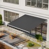 Outsunny 12' x 10' Electric Retractable Awning, Sun Shade Shelter with Remote Controller and Crank Handle for Deck, Balcony, Yard, Dark Gray - 3 of 4