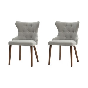 Lidia Mid-century Modern Wingback Dining Chair with Solid Wood Legs Set of 2|ARTFUL LIVING DESIGN - 1 of 4