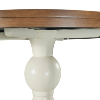 Barrett 54" Beige and White Reclaimed Wood Round Dining Table