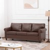 Classic 84''W Chesterfield PU Leather Sofa, 3-Seater/1-Seater Couch with Rolled Arms and Nailhead Trim for Living Room or Office – ModernLuxe - 2 of 4