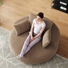 KWPZQEB 55'' Corduroy Foam Single Swivel Chair, 360¡ã Swivel Chair with Pillows, Large Barrel Arm Chairs with Deep Seat, Round Chaise for Living Room - 2 of 4