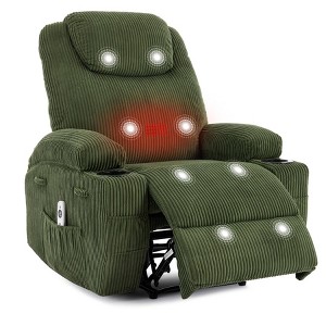 Ultra - Comfy Corduroy Recliner Chair for Small Space, Updated Adjustable Electric Power Recliner Chairs for Adults with 2 Side Pockets - 1 of 4