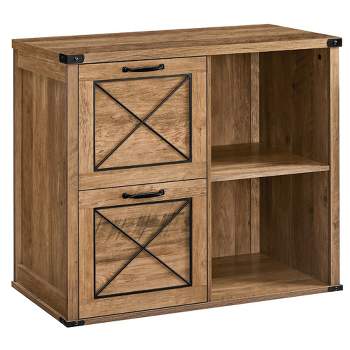VASAGLE Lateral File Cabinet, Filing Cabinet with 2 Drawers, Printer Stand, 2 Open Compartments