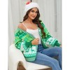 Clearlove Christmas Sweaters for Women Fun Patterns Cute Cardigans Merry Winter Open Front Knit Sweaters Outerwear - 4 of 4