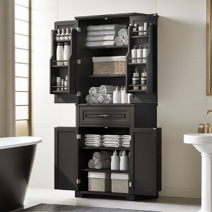 Bathroom Storage Cabinet,72" Tall Storage Cabinet with Doors and Drawer,Adjustable Shelf - Leovsnove - 1 of 4