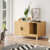FURNIinspire Pet Crates and Houses, Multi-Functional Cat Cabinet, Comfortable Cat Space with Entrances, for Home, Brown, 33.5"*18.5"*19.9" - 2 of 4