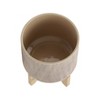 Okak Modern Ceramic Plant Pot with Wooden Stand Elevated Flower Planter for Herbs, Vegetables, Fruits, Indoor&Outdoor, 2 Pack&1 Pack,10 Options - 4 of 4