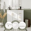 SpassWay 30"L White Bathroom Vanity with Ceramic Sink Solid Wood Frame 3 Soft Close Drawers - 3 of 4