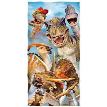 Dawhud Direct Cotton Dinosaur Beach Towel, Multicoloured