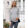 KOJOOIN Women's Knit Ribbed Maternity Ruched Tunic Pullover Sweater - 3 of 4