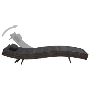vidaXL Sunlounger Brown and Black - 1 of 4