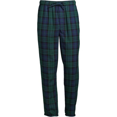 Lands End Men s Big and Tall Flannel Pajama Pants 3X Big Tall Evergreen Blackwatch Plaid