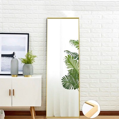 PAGED Rectangle Full Length Mirror,Leaning Floor Full Body Mirror with Metal Frame,Wall Mounted Mirror Suitable for Cloakroom
