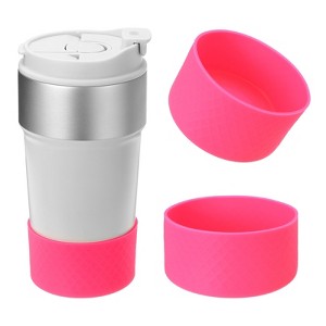 Unique Bargains Silicone Anti-Slip Protective Reusable Water Bottle Boot 2 Pcs - 1 of 4