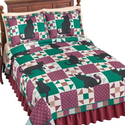 Collections Etc Floral Patchwork Quilt - Scalloped Edge, Neutral Multi Colors, Full/Queen Size