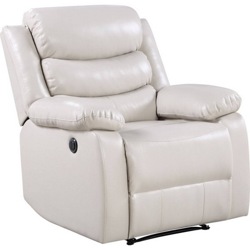 Power Recliner Chair With Split Back And Pillow Top Cream - Benzara : Target