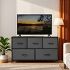 FONTOI Dressers 5 Drawer Fabric Tall Dresser Tower Closet Storage Clothes Chest of Drawers for Bedroom Nursery, Grey, 11.8"*39.4"*20.9" - 2 of 4