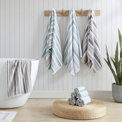Ocean Bay Gray Cotton 3-Piece Towel Set