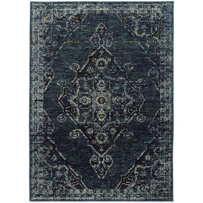 Oriental Weavers Andorra 7135F Blue/ Light Blue Indoor Area Rug - 1'10" x 3'2"