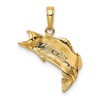 Black Bow Jewelry 14k Yellow Gold Bass Fish Pendant, 19mm (3/4 Inch) - 3 of 4