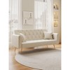 CAVINAS Loveseat Sleeper, Vintage Chair Bed Sleeper for Adults, Velvet Convertible Sofa Bed for Living Room - 2 of 4