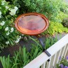 Achla Designs 13.75" Reflective Crackle Glass Birdbath Bowl with Rail Mount Bracket Mandarin Orange: Weather-Resistant, Deck-Mounted - 3 of 4