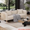 Modern Faux Leather Sofa Couch, 78 in W Sofa w/ Deep Seats, 3 Seater Sofa Couch w/ 2 Throw Pillows & Wood Legs, Easy Assembly - 4 of 4