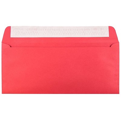 JAM Paper Recycled Peel and Seal #10 Envelopes 4 1/8" x 9 1/2" Red 11789I