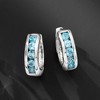Ross-Simons 0.90 ct. t.w. Swiss Blue Topaz Huggie Hoop Earrings in Sterling Silver - 3 of 4