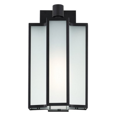 Hyla Black Metal Outdoor Wall Sconce with Clear Glass
