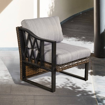 Right Arm Patio Chair - Gray - Patio Festival