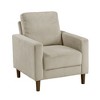 Corduroy Upholstered Accent Chair with Cushioned Seat and Exposed Wooden Legs for Living Room - 3 of 4