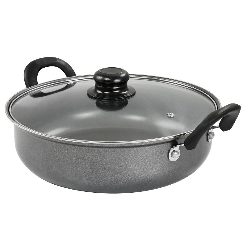 Gibson Everyday 12 Inch Highberry Nonstick All Purpose Pan with Lid in Grey, 1 of 5