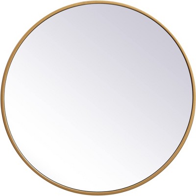 Elegant Lighting Metal frame round mirror 21 inch in Brass