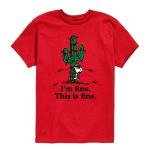 Boys' - Peanuts - Im Fine Spike Short Sleeve Graphic T-Shirt - 1 of 4