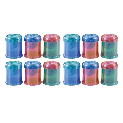 Westcott® Manual 2-Hole Pencil and Crayon Sharpener, Assorted Colors, 12 Per Pack