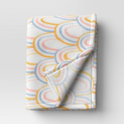 Novelty Recycled Printed Plush Throw Rainbow