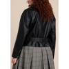 ELOQUII Belted Faux Leather Moto Jacket - 3 of 4