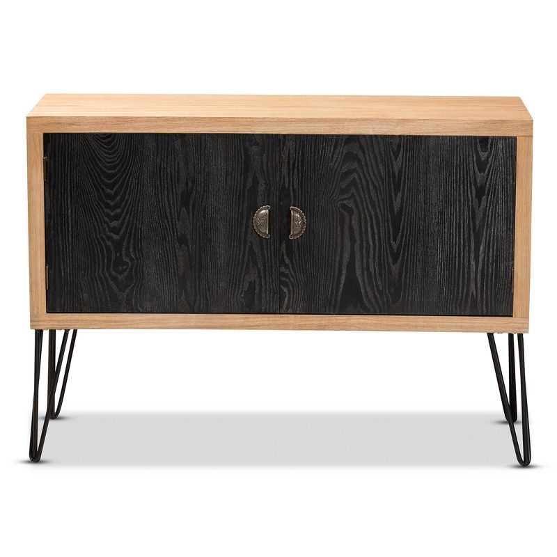 Denali Wood and Metal Storage Cabinet Brown/Black - Baxton Studio, 4 of 10