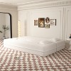 TIRAMISUBEST Floor Loveseat with 2 Pillows, Convertible Teddy Fabric Sleeper Sofa Bed, Full Size Folding Mattress - 3 of 4