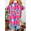 Women's Boho Abstract Brush Ruffled Sleeve Frill Blouse - fashionworks - 3 of 3