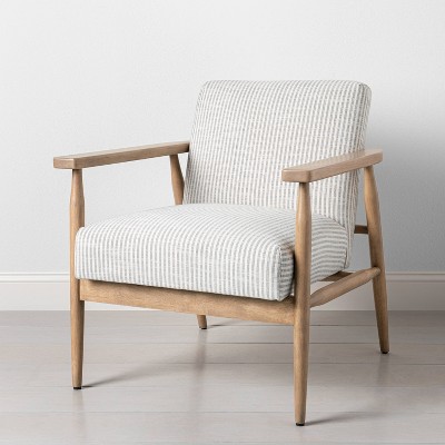 Grey stripe best sale accent chair