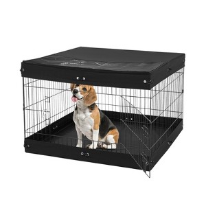 VEVOR Dog Playpen, 4 Pcs 24 x 36 in Panels Foldable Metal Pet Exercise Pen, Dog Fence Indoor and Outdoor Pen with Door, Top Cover, and Bottom Pad - 1 of 4