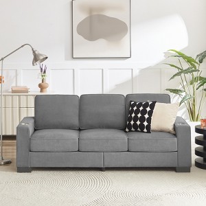 MYINDA 83.86" Velvet sofa,Modern Compressed Couch,3-Seater Sofa, Furniture for Living Room,Bedroom,office - 1 of 4