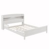 Bellemave Full Pine Wood Bed with Bookcase Headboard ,LED Motion Sensor Light, Bed Guardrails,White - 3 of 4