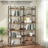 KTMBDW 6 Tiers Bookshelf, Classical Modern Book Shelf, Tall Display Shelves in Living Room, Storage Organizer for CDs/Books/Movies, Rustic Brown - 2 of 4