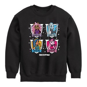 Boys' - Monster High - Character Grid Graphic Long Sleeve Fleece Sweatshirt - 1 of 4