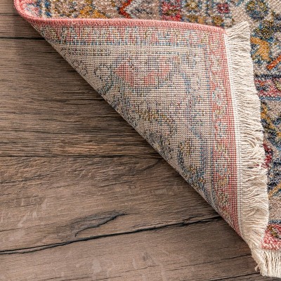Harriet Orange Vintage Medallion Square Area Rug